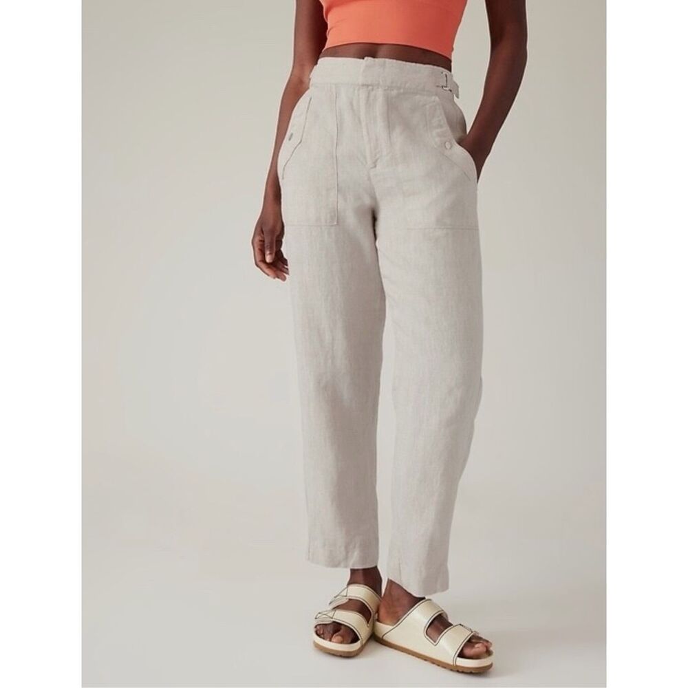 ✨Athleta Voyager Linen Ivory Sz 6Tall Pants✨